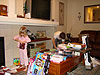 Jordan and Tyler opening their Christmas gifts