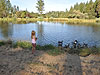 Jordan and Tyler feeding the ducks