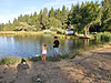 Jordan and Tyler feeding the ducks