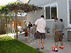 Another picture of the kids getting candy