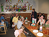 Everyone getting ready to eat pizza