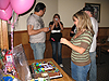 Yvette getting ready to put the candles on the cake