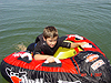 Tyler getting on the tube