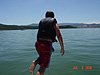 Tyler jumping into the water