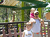 Tyler, Jordan, and Ken by the giraffes