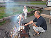 Ken, Tyler, and Jordan making smores