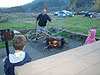 Tyler, Ken, and Jordan by the fire