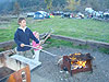Tyler and Jordan roasting marshmellows