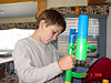 Tyler playing in the trailer