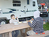 Tyler and Ken eating dinner
