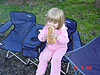 Jordan eating some bread