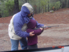 Tyler shooting his new rifle