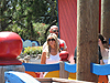 Tanya taking Jordan on the Roadrunner Express