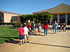 The kids heading into the school
