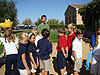 The kids lining up