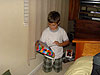 Tyler opening gifts in the morning