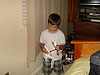 Tyler opening gifts in the morning