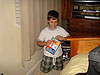 Tyler opening gifts in the morning