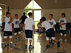 Tyler's team warming up