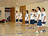 The Royals practing their serves