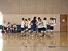 The kids talking to the coach