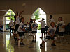 The kids warming up