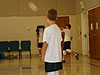 Tyler serving the ball