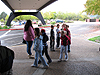 The kids waiting outside