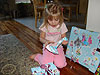 Jordan opening one of her presents