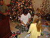 Tyler and Jordan opening gifts