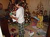 Tyler and Jordan opening gifts
