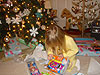 Jordan opening a present