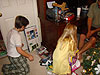 Tyler and Jordan opening gifts