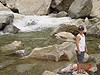 Tyler at the base of Yosemite Falls