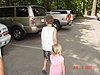 Tyler and Jordan walking to the pool
