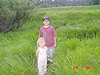 Jordan and Tyler in the meadow by our lodge