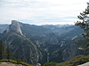 The view of Half Dome, Nevada Falls, and Vernal Falls