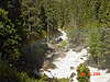 The rapids and a rainbow below the falls