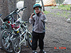 Tyler getting ready to ride his bike