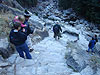 Ken, Jordan, and Tyler heading down the steep steps