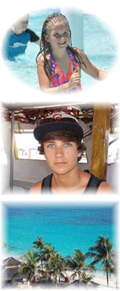 Tyler and Jordan swimming in the Bahamas